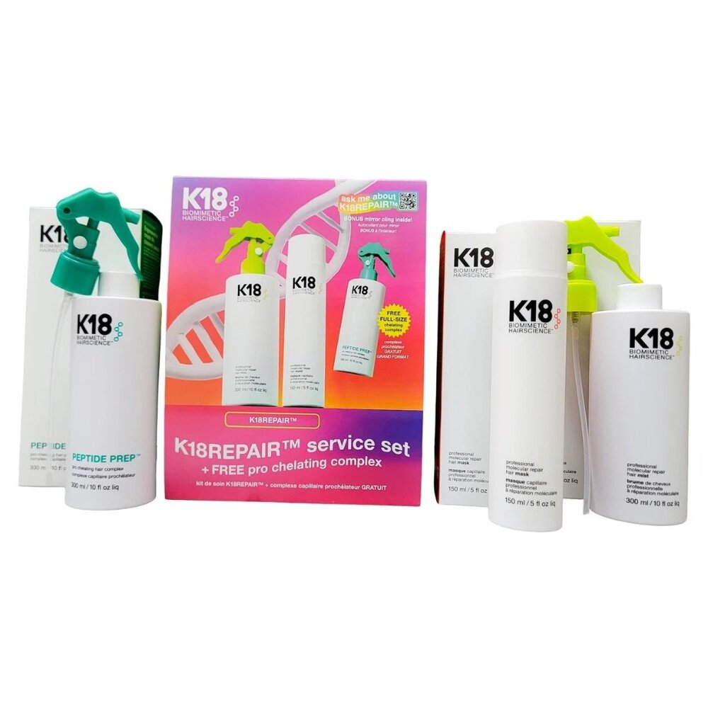 K18 Repair Service Kit - Repair Mist 10 Oz & Molecular Repair Mask 5 Oz New